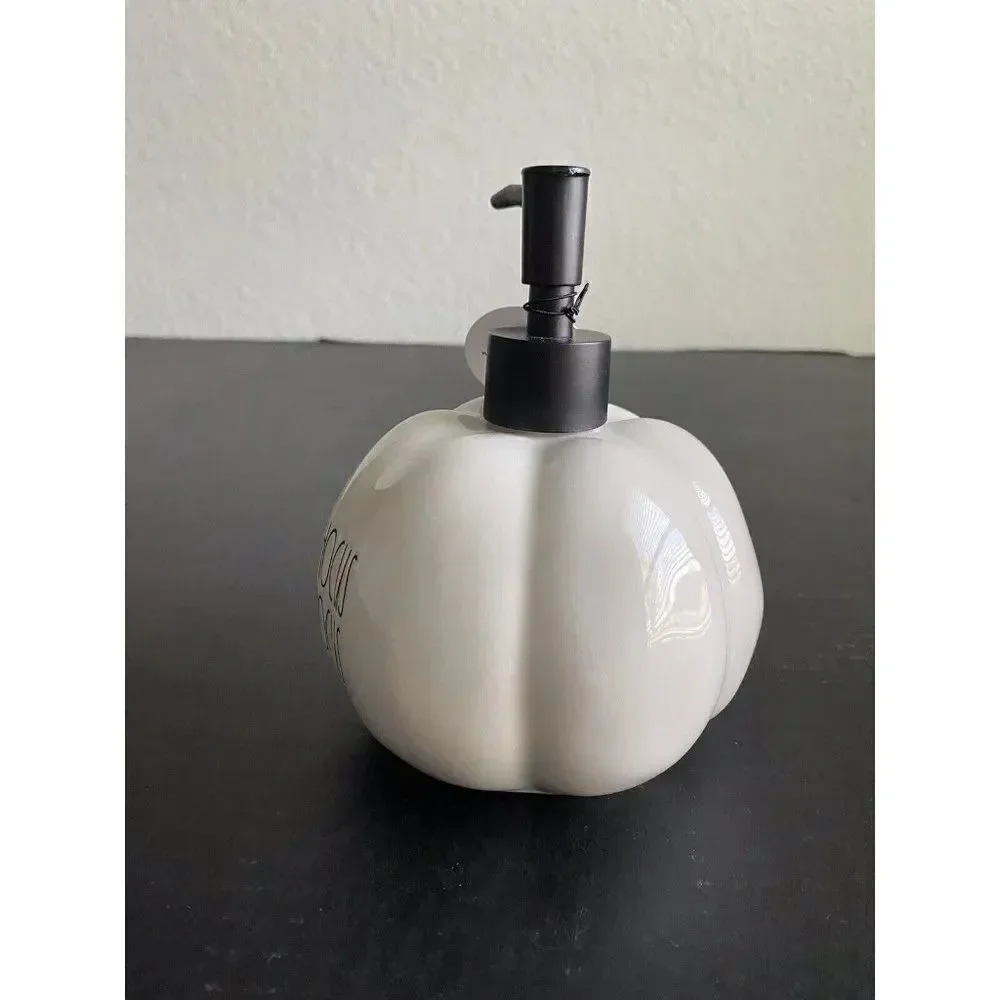 Rae Dunn Halloween HOCUS POCUS White‎ Pumpkin Soap Lotion Dispenser 2022 NEW